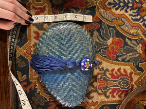 1980s Rafael Sanchez Blue Woven Egg Clutch