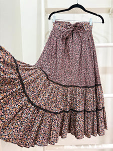 1970s Gunne Sax Berry Print Skirt