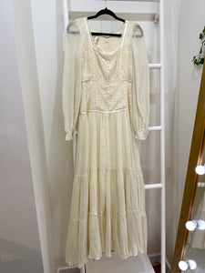 1970s Gunne Sax Cream Lace Poet's Dress