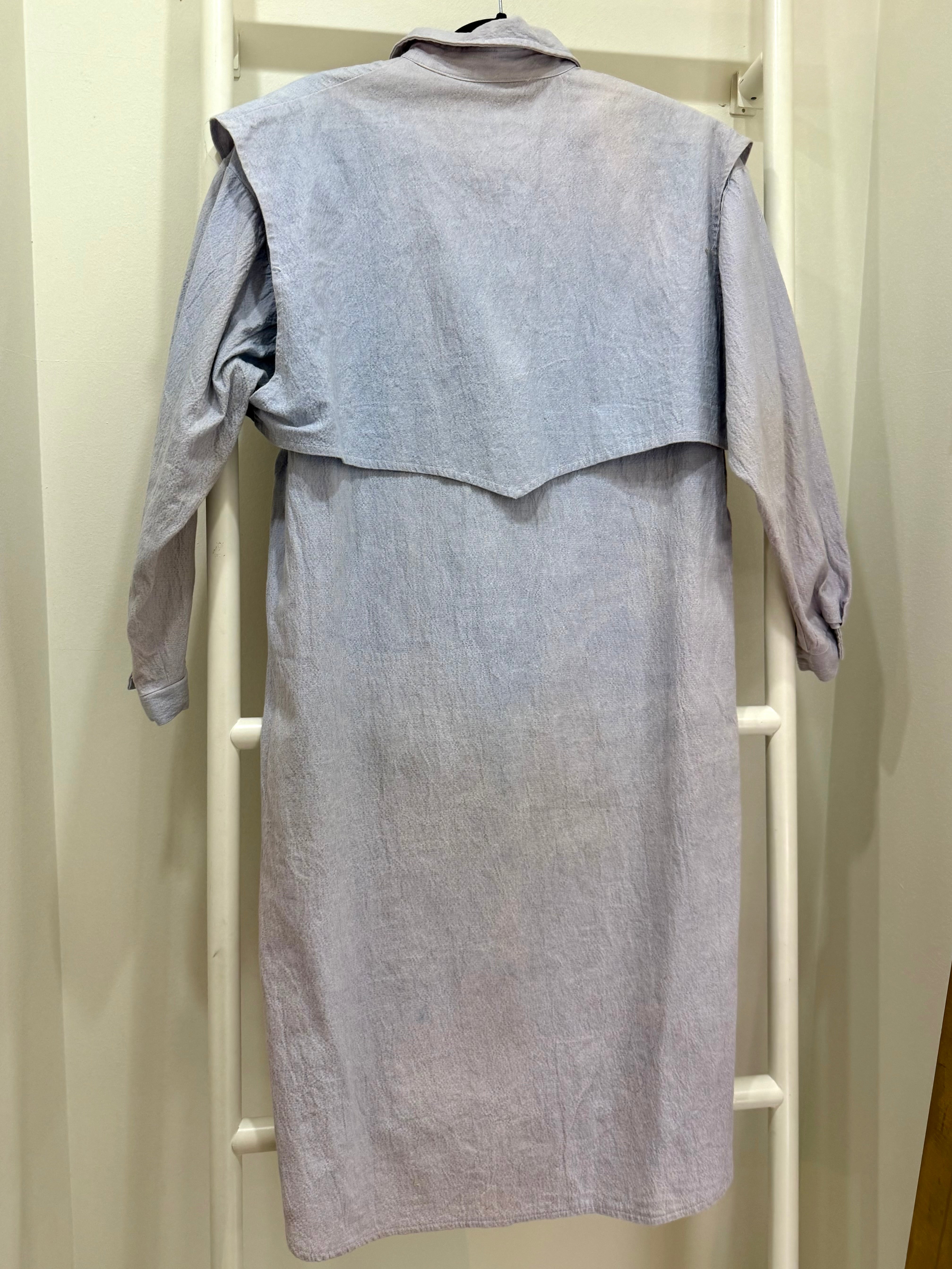 1980s Gunne Sax Denim Chambray Shirt Dress