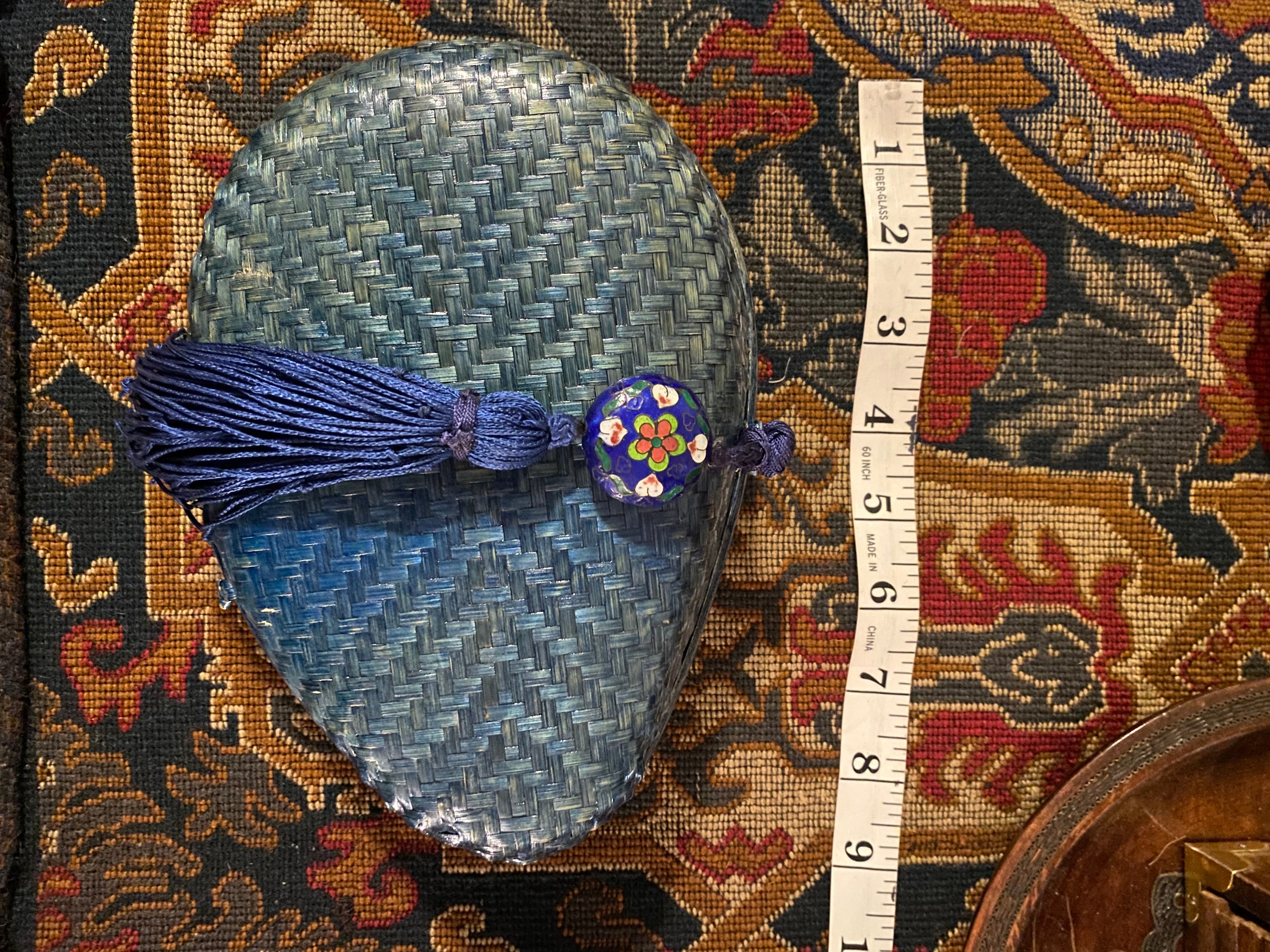 1980s Rafael Sanchez Blue Woven Egg Clutch