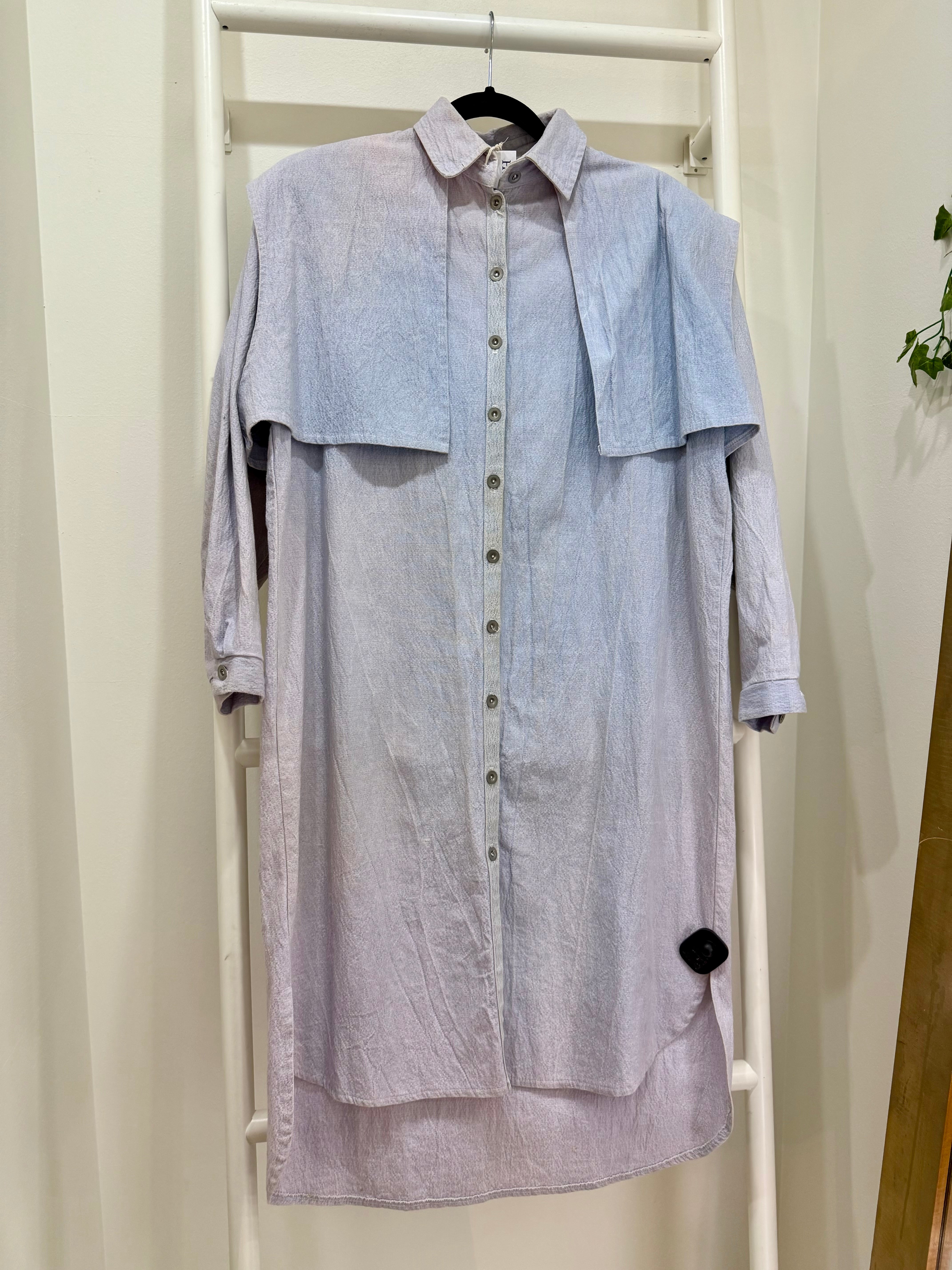 1980s Gunne Sax Denim Chambray Shirt Dress