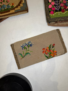 1920s Bird & Butterflies Needlepoint Flap Clutch