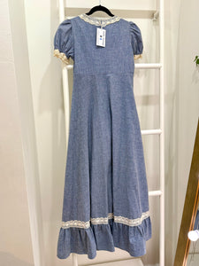 1960s Black Label Chambray Hearts Maxi Dress