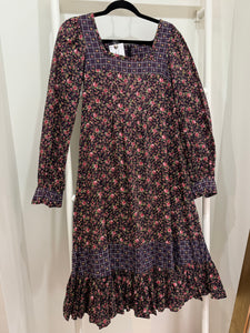 1970s Gunne Sax Calico Midi Tent Dress