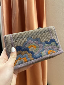 1920s Art Deco Needlepoint Flap Wallet Clutch